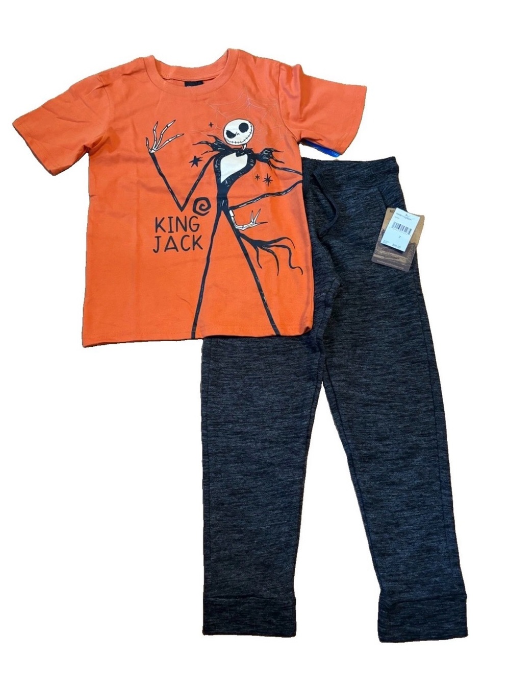 Disney Boys Jack Skeleton Shirt With Weatherproof Joggers - Size